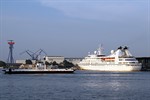 Die Seabourn Pride im Kreuzfahrthafen Warnemünde