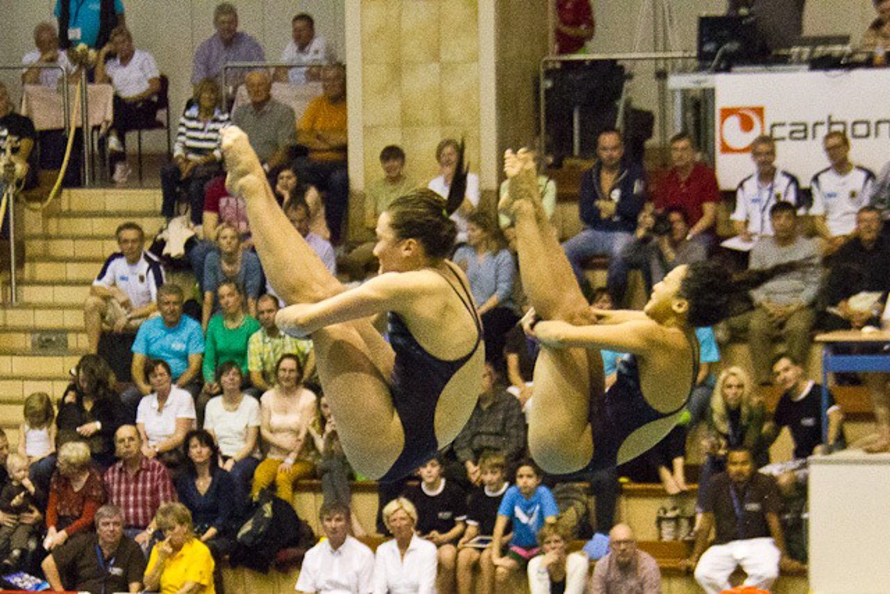 Damen des Deutschen Teams beim Synchronspringen