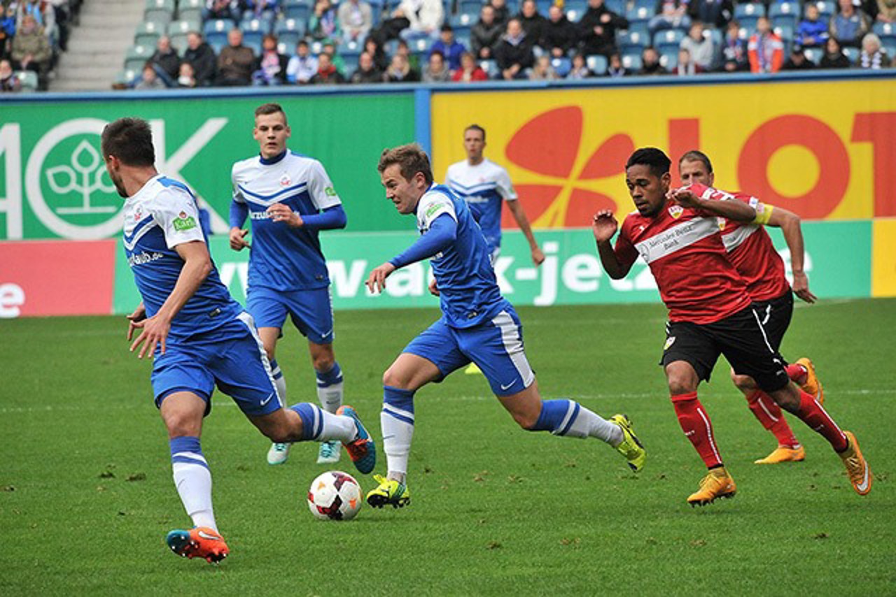 Nach vorne lief viel über David Blacha (Hansa Rostock)