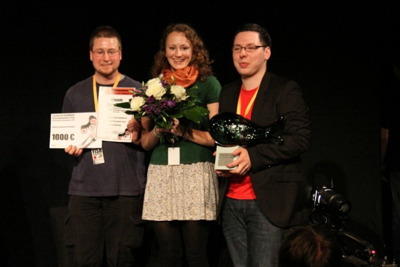 Ben, Hanna und Robert vom Jugendmediencamp