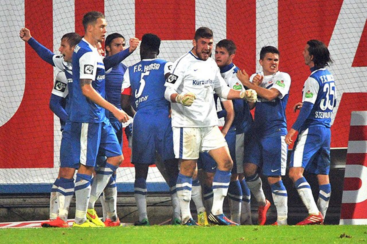 Hansa Rostock: Freude nach dem Ausgleich gegen Osnabrück