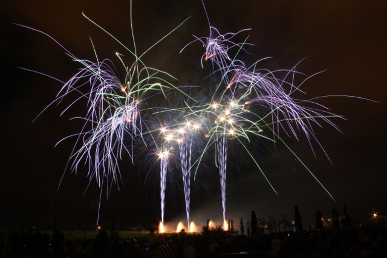 Strahlen-Feuerwerk bei den Pyro Games