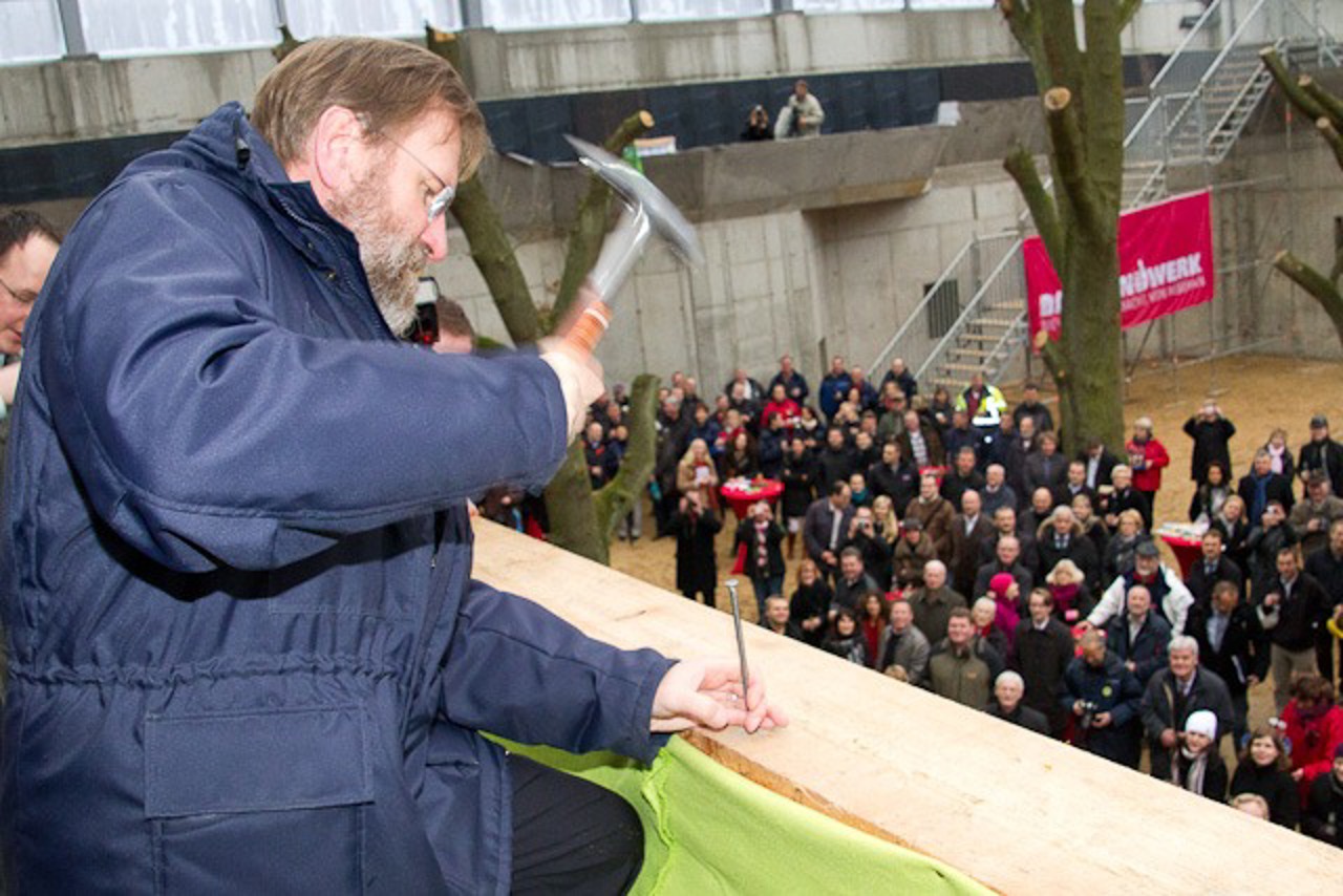 Zoodirektor Udo Nagel beim Richtfest des Darwineums