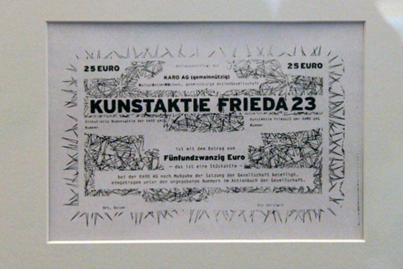 Kunstaktie für die Frieda 23