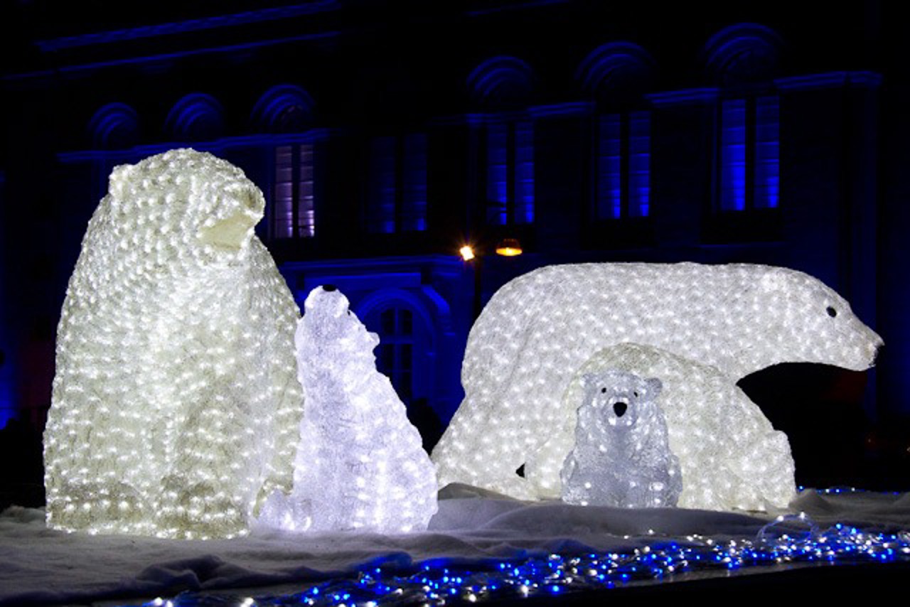 Eisbären Lichtinstallation