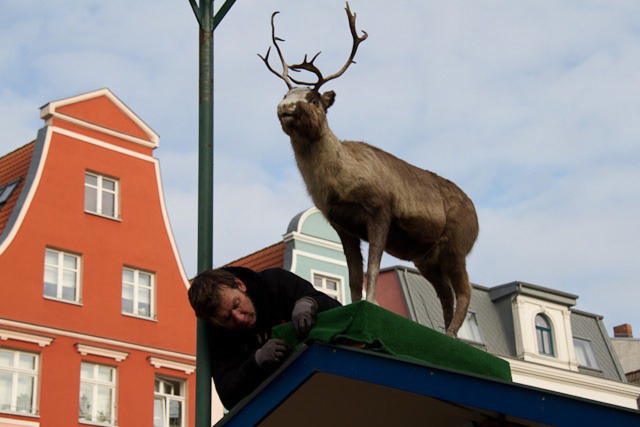 Der Weihnachtsmarkt wird aufgebaut