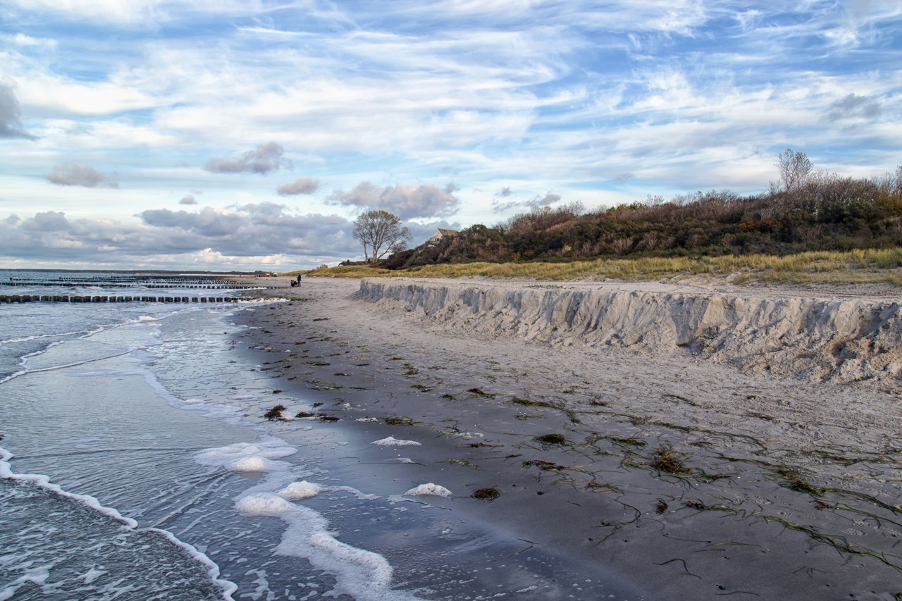 In Ahrenshoop konnten die Geotechniker bereits im letzten Herbst eine Forschungsdüne testen. (Foto: Uni Rostock)