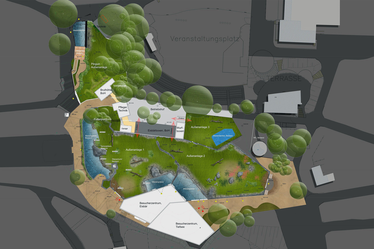 So soll das Polarium im Zoo Rostock aussehen - Grundriss (Quelle: Zoo Rostock)