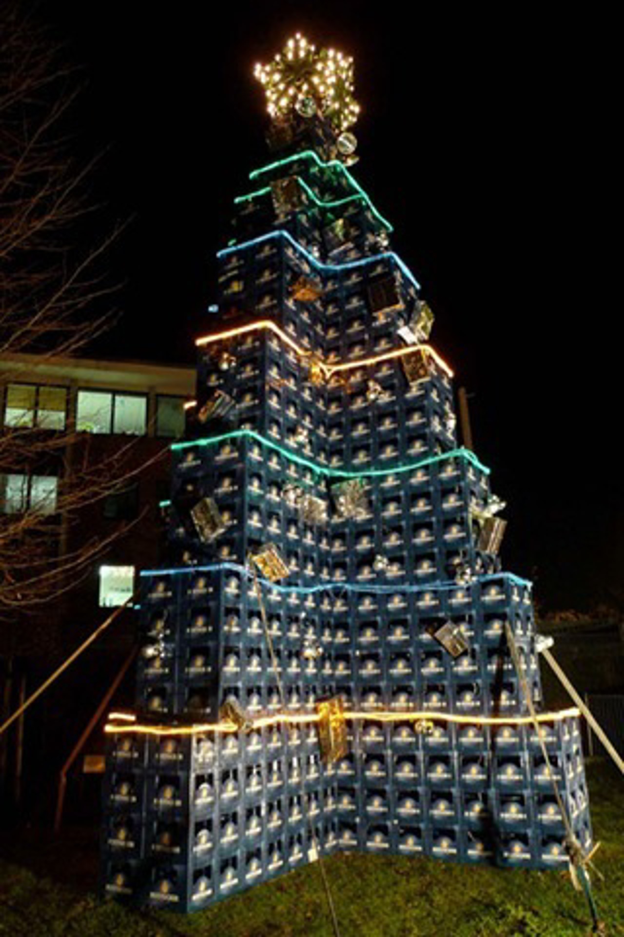 Bierkasten-Weihnachtsbaum