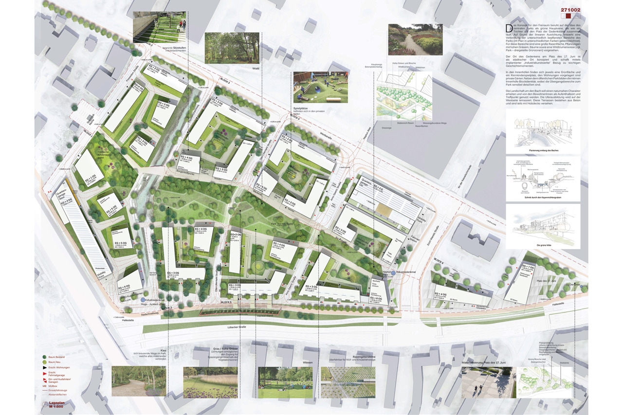 Werftdreieck, Entwurf - Park und Freiraum