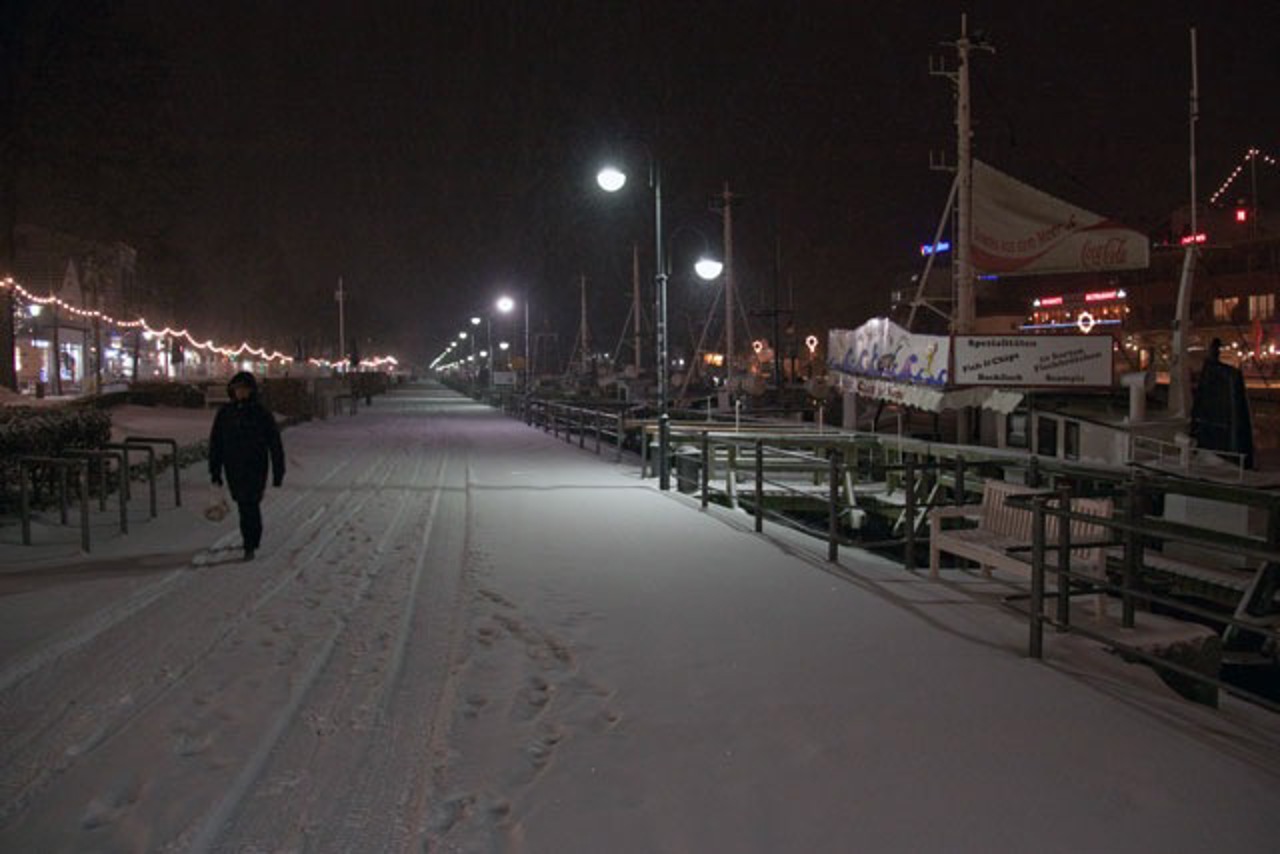 Winterlicher Alter Strom in Warnemünde