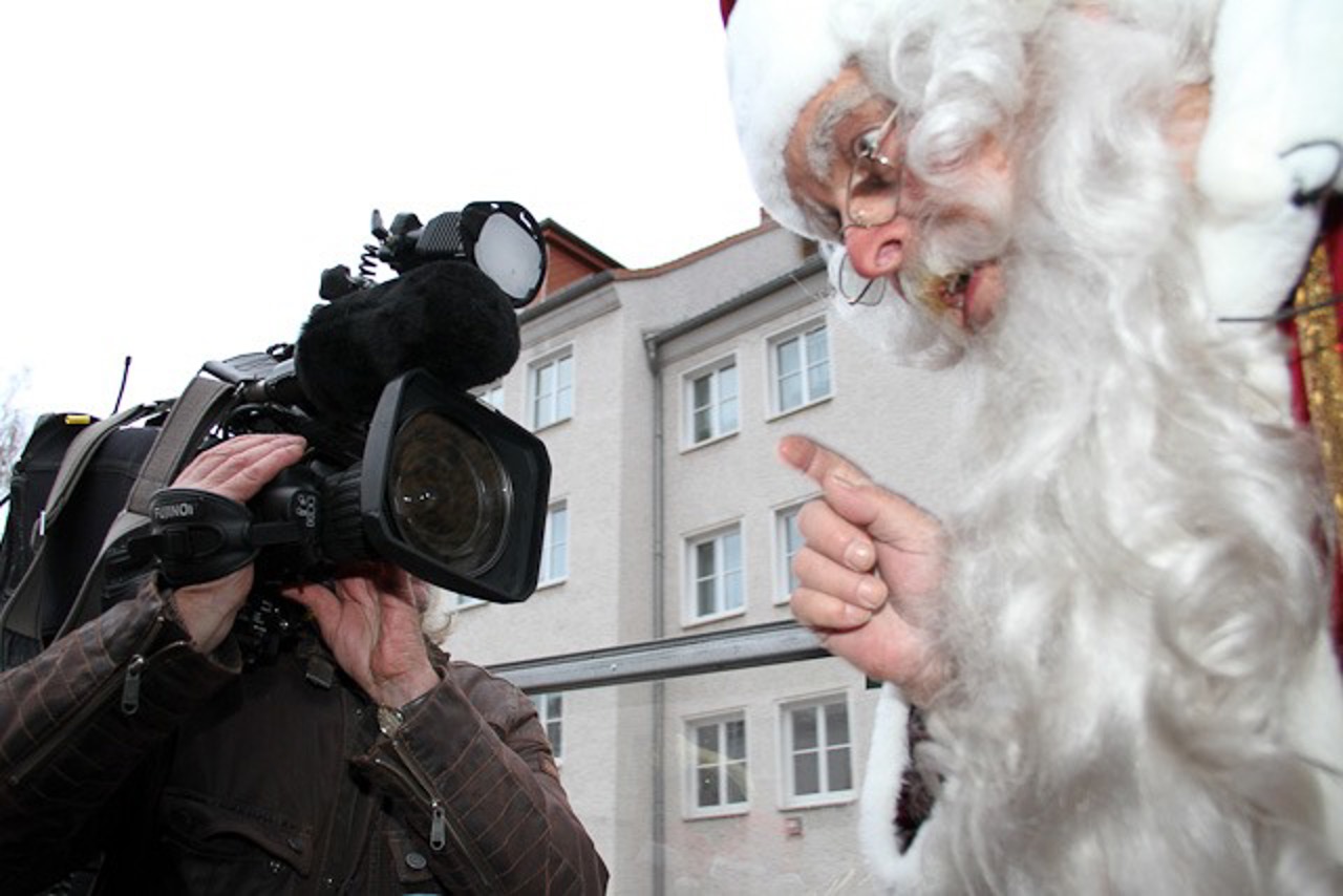 Von Kindern und Kameras geliebt: Der Rostocker Weihnachtsmann