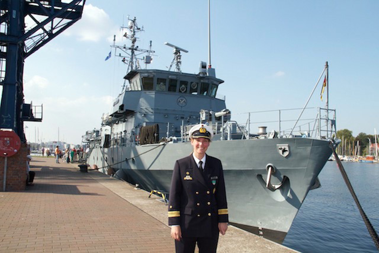 Das Minenjagdboot „Datteln“ steht unter der Führung von Kapitänleutnant Helena Linder-Jeß