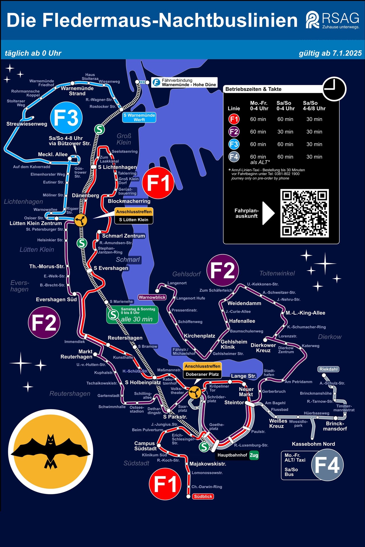Neue RSAG-Fledermaus-Nachtbuslinien