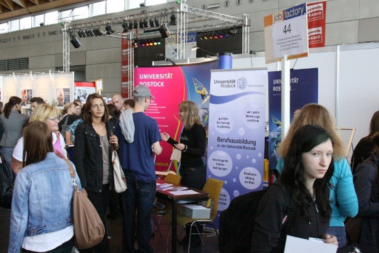 Auch die Universität Rostock präsentiert sich bei der Jobfactory