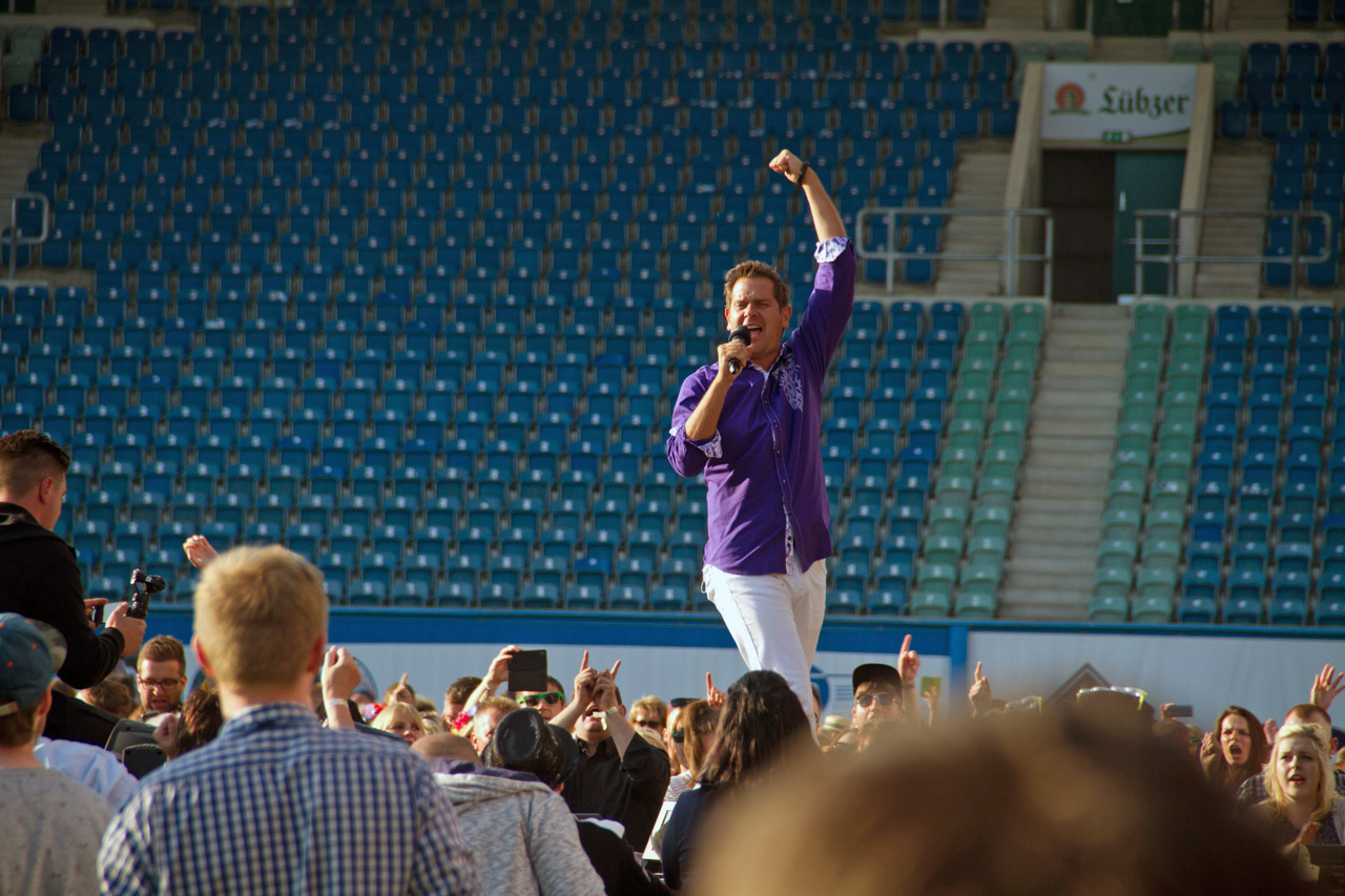 Peter Wackel bei der Schalala-Schlagerparty im Rostocker Ostseestadion