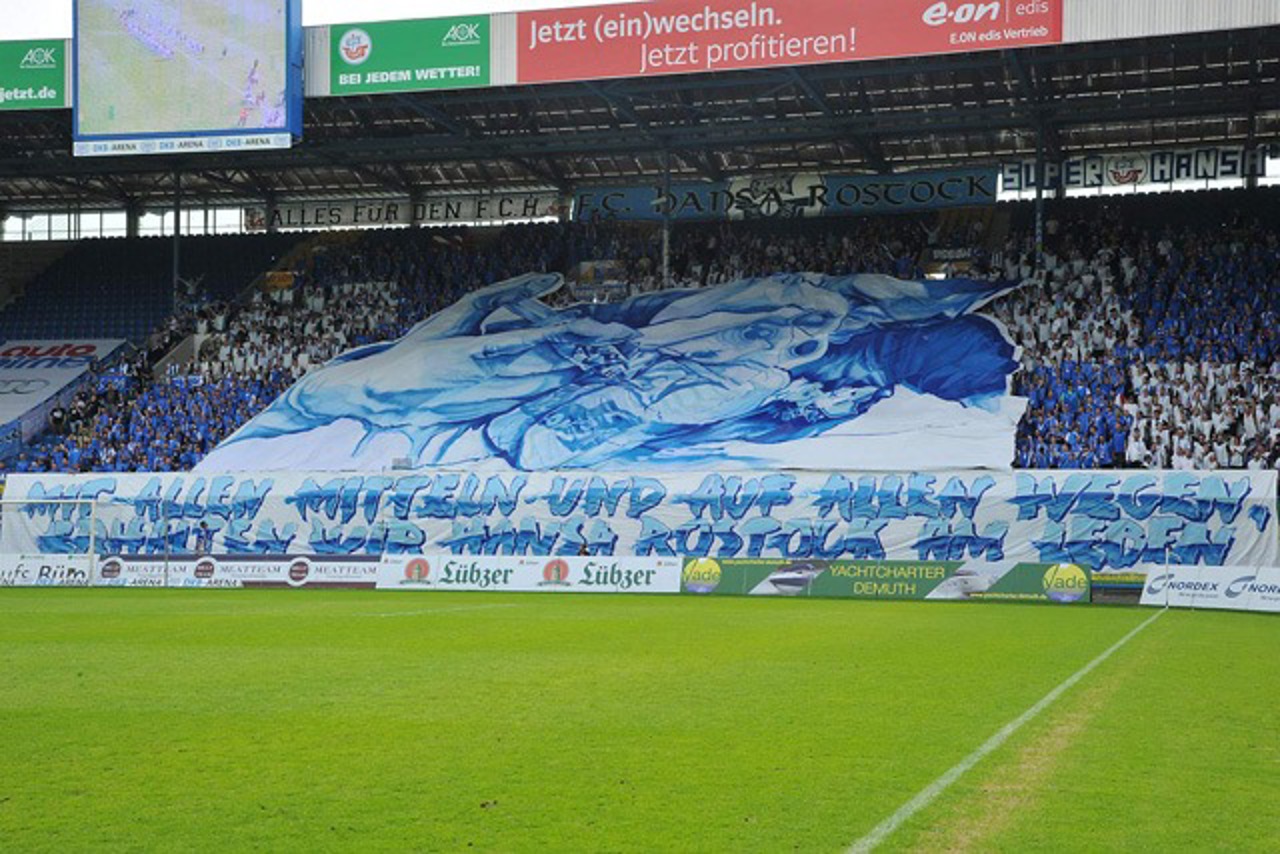 Hansa-Fans beim Spiel gegen Rot-Weiß Erfurt