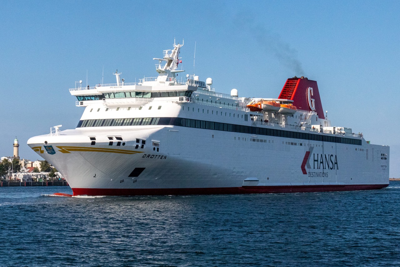 Die M/S Drotten bedient ab heute die Fährlinie zwischen Rostock und Stockholm (Nynäshamn).