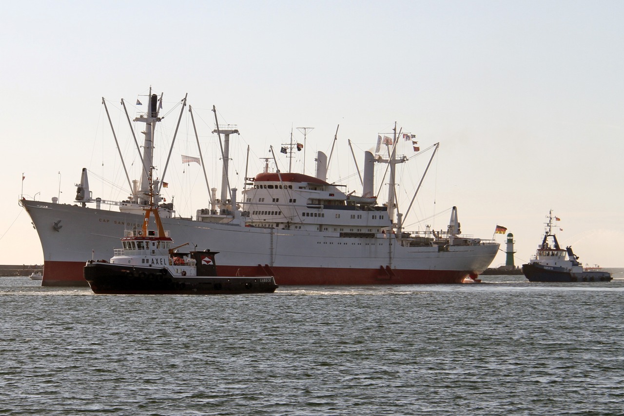 Erstanlauf der „Cap San Diego“ in Rostock-Warnemünde