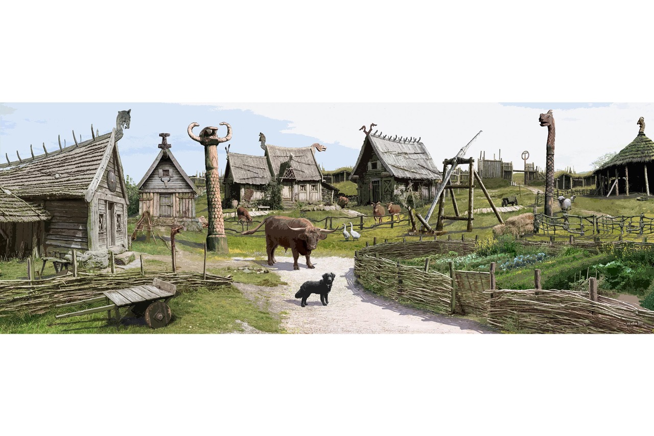 Schaubauernhof mit Wikingerdorf (Grafik: Zoo Rostock/Ina Wilken)