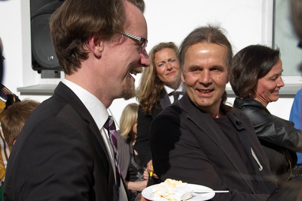 Kultur- und Bildungsminister Mathias Brodkorb, Dana Taubert von LOHRO, Klaus Blaudzun und Simone Briese-Finke vom Vorstand der KARO gAG