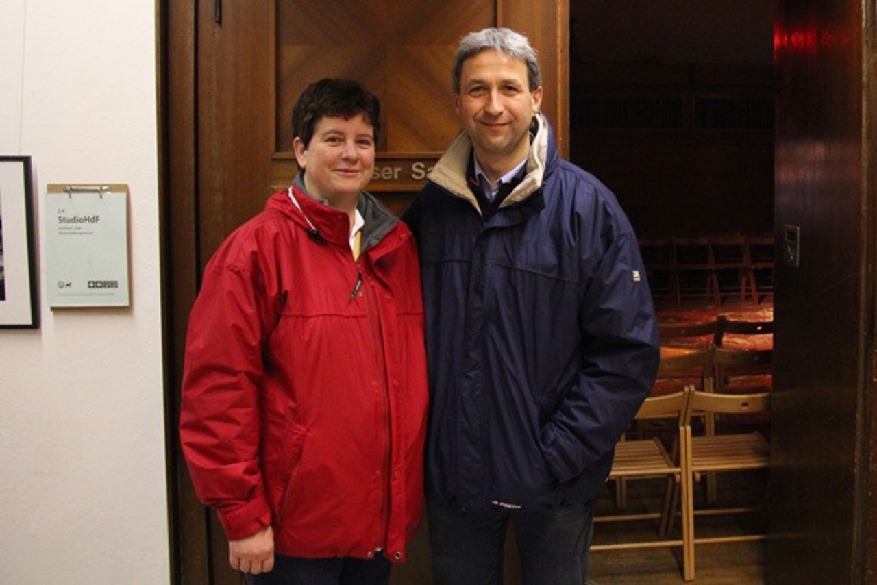 Uwe und Petra Walter nach der Premiere im Peter-Weiss-Haus