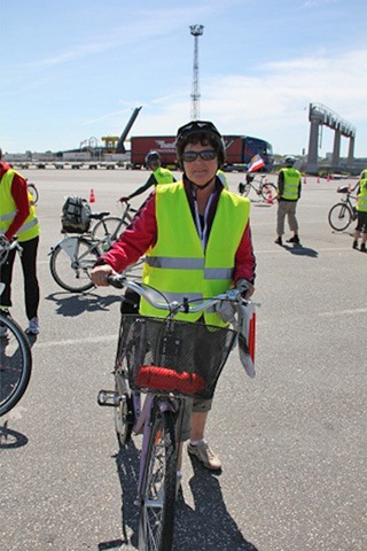 Pamela, Bibliothekarin aus Australien, beim Cycling for libraries