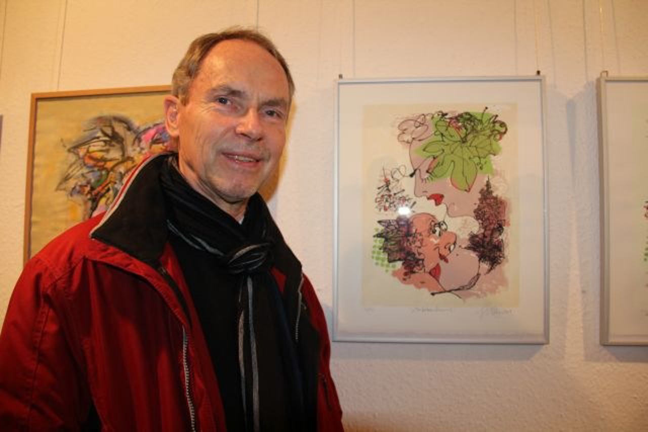 Reinhold Raphael mit dem Bild "Der Weinfreund"