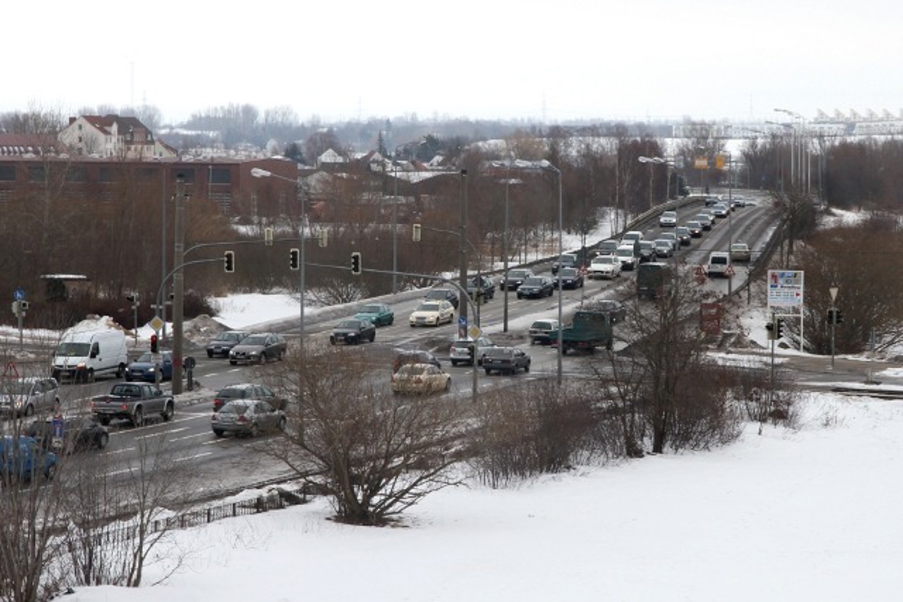 Vorpommernbrücke von St. Petri aus
