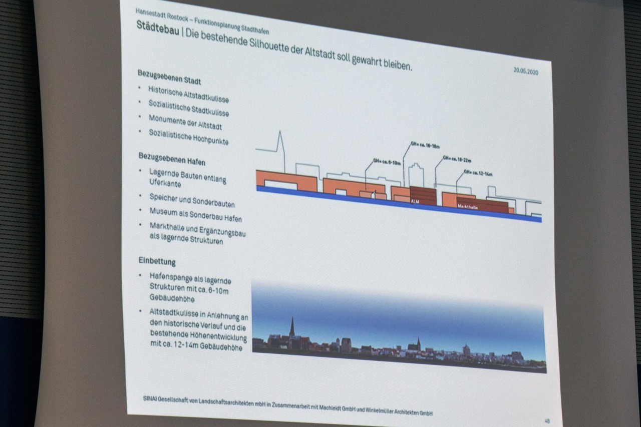 Die bestehende Silhouette der Rostocker Altstadt soll gewahrt bleiben.