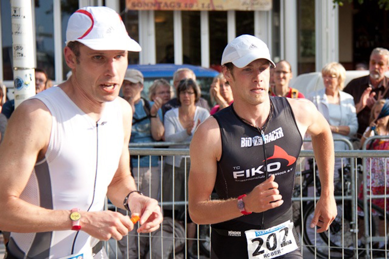 Udo van Stevendaal und Robert Prahl beim Rostocker Triathlon 2011
