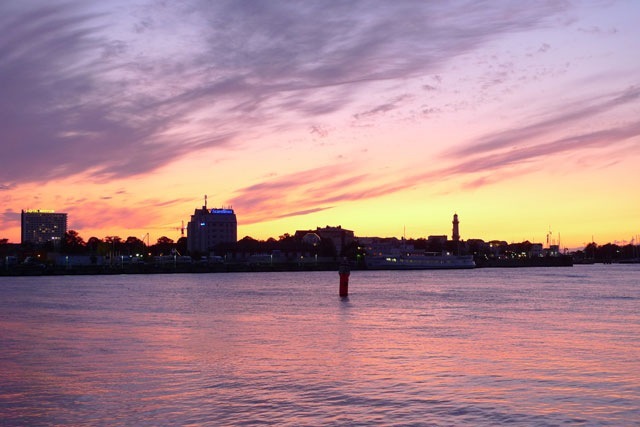 Sonnenuntergang, Warnemünde