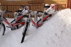 Fahrrad statt Bahn? Im Schnee auch keine Alternative!