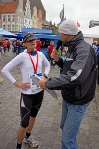 Claudia Fiddecke, Siegerin im Halbmarathon beim 18. Rostocker Citylauf