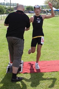 Max Hübner beim Zieleinlauf