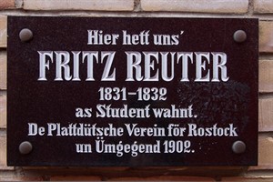 als Student wohnte Fritz Reuter in der Lagerstraße in Rostock