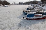 Winter am Altern Strom in Warnemünde