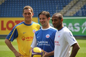 FC Hansa Rostock - Neues Nike-Trikot: Robert Müller, Sebastian Pelzer und Mohammed Lartey