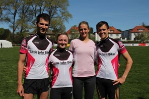 Marcel Fischer, Franziska Genkel, Janine Wegener und Daniel Oberpichler