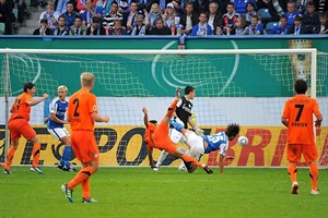 Mirkan Aydin erzielt den 1:1-Ausgleich für den VfL Bochum gegen Hansa Rostock