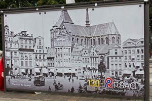 Rückseite der Haltstelle: Porträt vom Neuen Markt (um 1890)