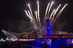 Feuerwerk am Leuchtturm von Warnemünde, Neujahr 2012