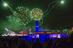 Leuchtturm in Flammen 2012 in Warnemünde