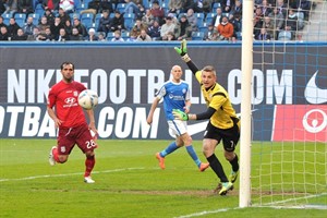 Hansa Rostock - FSV Frankfurt: Freddy Borg scheiterte mehrfach an Torhüter Patric Klandt