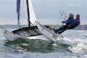 Ingo Delius und Sabine Delius-Wenig holten sich den Titel der Internationalen Deutschen Meisterschaft im Hobie Cat 16