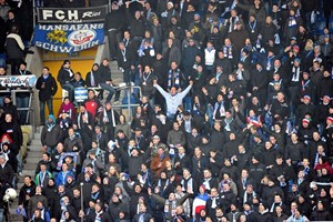 Hansa-Fans beim Spiel gegen den VfB Stuttgart II