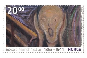 Edvard-Munch-Briefmarke - Schrei (1893)