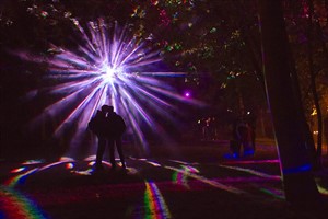 Besonders bei Kindern und Fotografen erfreute sich die Lasershow großer Beliebheit