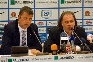 Michael Dahlmann, Vorstandsvorsitzender des F.C. Hansa Rostock und Rainer Friedrich, Vorstand für Stadionmanagement/Prävention