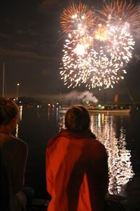 Sailor's Feuerwerk zur Hanse Sail 2014 in Rostock